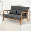 Leisure Chair With Solid Wood Armrest And Feet, Mid-Century Modern Accent Sofa, 2 Seat by Unique Piece Furniture