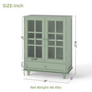 Buffet Cabinet with Glass Doors and Adjustable Shelves