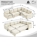 118" L-Shaped Convertible Sofa Bed