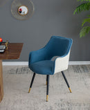 Side Chair, Living Room Bedroom Kitchen Vanity Accent Chair (Set of 2) - Blue by HouseOfZazla