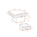 32.28"Three-dimensional Embossed Pattern Square Retro Coffee Table with 2 Drawers and MDF Base