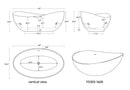 63" Premium Solid Surface Deep Soaking Bathtub