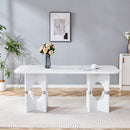 Modern Dining Table With Sleek Hollow-Out Frame And Accents