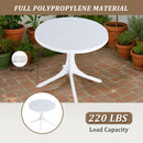 Modern Round Table, Waterproof, UV Resistant And Durable - White by HouseOfZazla