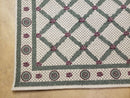 4x5 Panel Design Rug, 4' x 5' Power-Loomed Vintage Rug, Beige & Pine Green Carpet