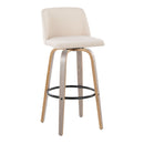 Toriano - Contemporary Fixed Height Barstool With Swivel With Round Footrest Comfort And Style (Set of 2) by HouseOfZazla