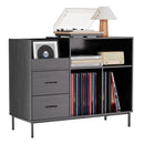 Grain Record Player Stand, Media Console With Speaker Shelf & 2 Drawers by HouseOfZazla