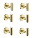 6-Pack Wall-Mounted Stainless Steel Bathroom Towel Hooks