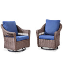 Outdoor Swivel Rocking Wicker Chairs Set of 2