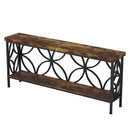 Extra Long Console Table With Open Storage Shelves by HouseOfZazla