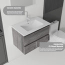 24 Inch Floating Bathroom Vanity with Sink, Soft-Close Drawer, Ceramic Sink, Plywood by HouseOfZazla