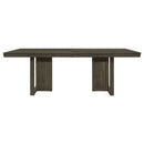 Glenmoor - Rectangular Dining Table With Geometric Double Pedestal Base - Dark Gray