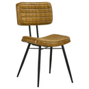Tufted Side Chairs Upholstery And Tapered Legs (Set of 2) - Camel by HouseOfZazla