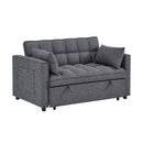 Sienna - Tufted Convertible Sleeper Sofa With Chaise - Gray by HouseOfZazla