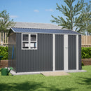 10X8FT Outdoor Steel Storage Shed with Clear Window, Lockable Doors by HouseOfZazla