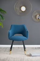 Side Chair, Living Room Bedroom Kitchen Vanity Accent Chair (Set of 2) - Blue by HouseOfZazla