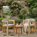 Set of 2 Outdoor Acacia Wood Dining Chairs with Cushions by HouseOfZazla