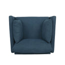 Luminate Upholstered Fabric Club Chair with Tapered Legs and 2 Accent Pillows