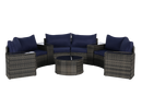 Outdoor Patio Furniture 11-Piece Half-Moon Sectional Round Patio Furniture Set by HouseOfZazla