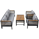 4 Pieces Outdoor Sectional Sofa Set 5 Person Patio Seating Group Outdoor Conversation Set With Cushions And A Coffee Table For Patios by HouseOfZazla