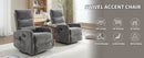 Heat Massage Manual Recliner Chair with Rocker and Swivel in Fabric