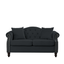 79" Chesterfield Sofa Black Velvet for Living Room, 3 Seater Sofa Tufted Couch with Rolled Arms and Nailhead for Living Room, Bedroom, Office, Apartment, 3S+2S