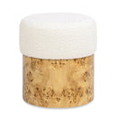 Nebula - Round Upholstered Ottoman - White
