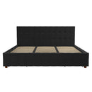 King Upholstered Bed With Storage - Black by Unique Piece Furniture