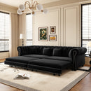 Chesterfield Sofa Bed - 3-in-1 Convertible Velvet Sofa