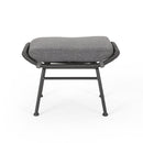 Outdoor Modern Boho Wicker Ottoman With Cushions (Set of 2)