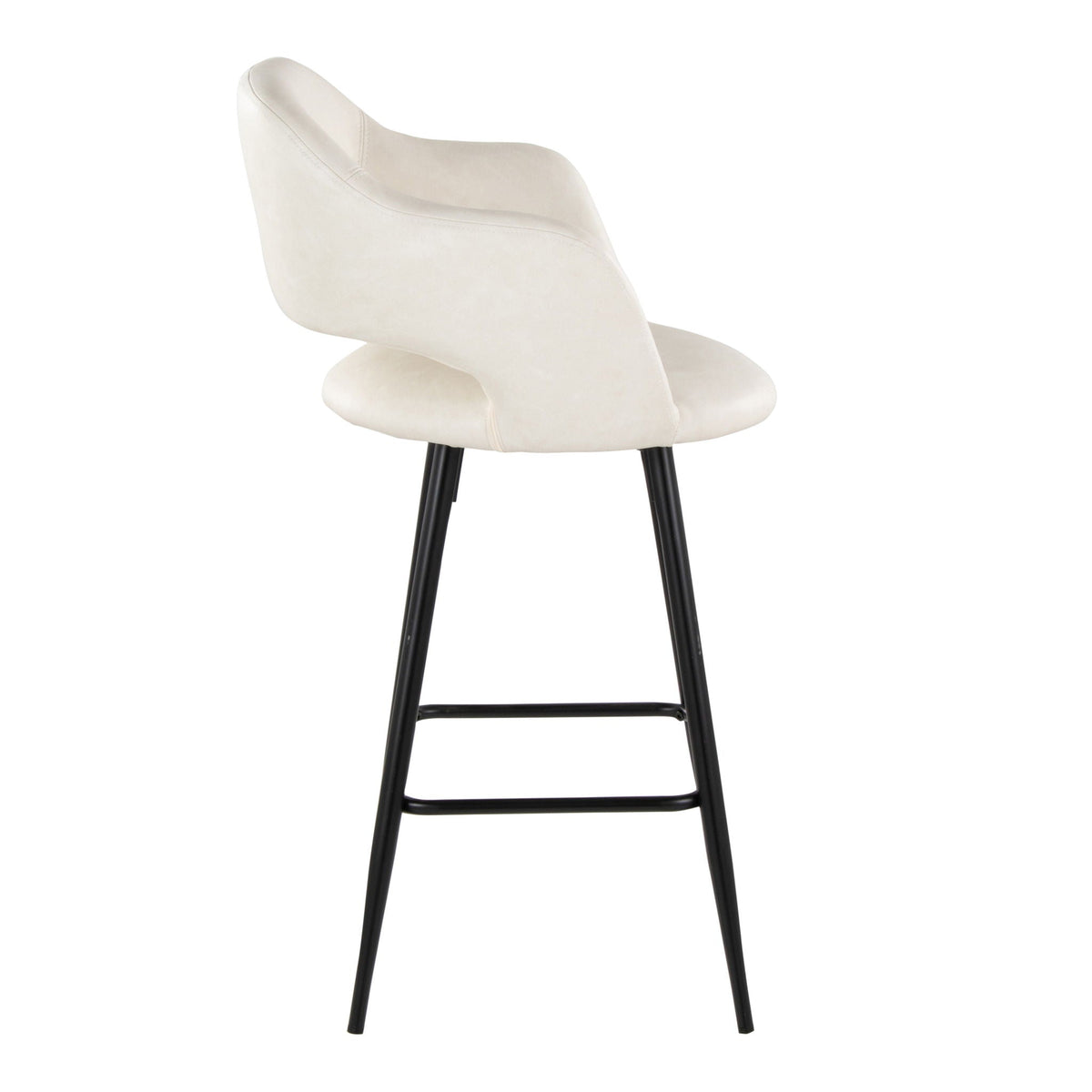 Margarite - Contemporary Fixed Height Counter Stool With Square Footrest (Set of 2), photo 19 of 20