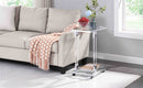 Glass Top C Shape Square Table With Metal Base For Living Room by Unique Piece Furniture