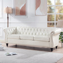 84.65" Rolled Arm Chesterfield 3 Seater Sofa