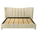 Evelyn Upholstered Eastern King Panel Platform Bed Ivory