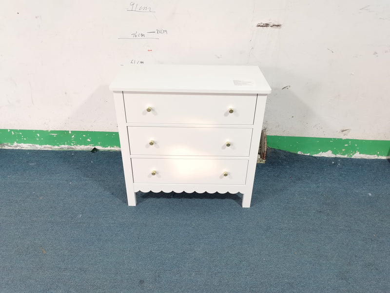 White 3 Drawer Dresser for Bedroom, photo 4 of 10