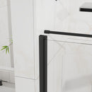 Corner Shower Enclosure, Frameless Pivot Door - Matte Black by HouseOfZazla