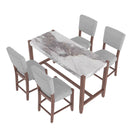 5 Piece Counter Height Dining Set With 4 Upholstered Chairs by HouseOfZazla