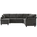 U-Shaped Sectional Sleeper Sofa With Ample Storage Space, 2 Cup Holders And Charging Ports For Living Room by HouseOfZazla