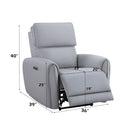 Jeromie - Power Motion Recliner With USB Port - Gray Synthetic Leather by Unique Piece Furniture