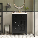 Bathroom Vanity With Basin, Rectangular Cabinet With 2 Drawers And Soft Closing Door by Unique Piece Furniture