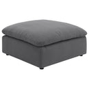 6 Piece Upholstered Modular Sectional Sofa With Reversible Cushions And Ottoman - Charcoal by HouseOfZazla