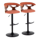 Gardenia - Contemporary Adjustable Barstool With Swivel With Rounded T Footrest (Set of 2) by HouseOfZazla