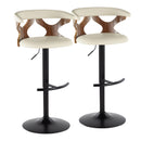 Gardenia - Contemporary Adjustable Barstool, Swivel With Rounded T Footrest (Set of 2) by HouseOfZazla