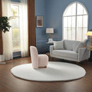 Modern Low Back Accent Chair, Upholstered Armless Living Room Chairs, Round Pine Wood Feet, for Small Living Spaces, Living Room, Bedroom, Balcony, Office, Reading Nook, Khaki