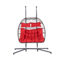 2 Person Outdoor Rattan Hanging Chair Patio Wicker Egg Chair