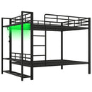 Bunk Bed With Storage Shelves, Clothes Hooks, LED Light by HouseOfZazla