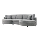 Modern 3 Seater Upholstered Sofa With Curved Design by HouseOfZazla