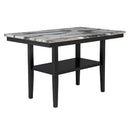 Counter Dining Table With Storage Bottom Shelf For Kitchen - Black by HouseOfZazla