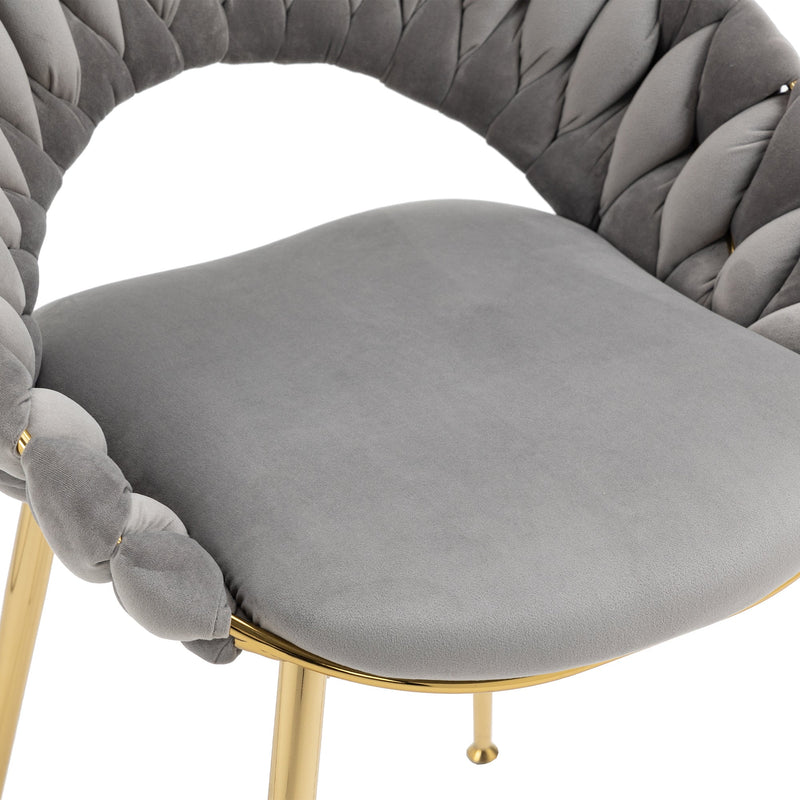 Accent Chairs Set of 2, Velvet Side Chairs with Gold Legs, Mid-Century Upholstered Dining Chairs for Living Room, Kitchen, Bedroom, Beauty Room