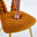 Modern Chair With Iron Tube Legs, Soft Cushions And Comfortable Backrest, Suitable For Dining Room, Living Room, Cafe, Hairball Back